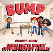 Using Facts About Supplementary Angles BUMP Math Game - No Prep Grade 7 Review