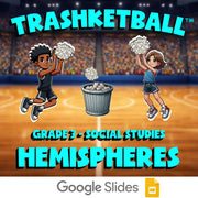 Hemispheres TRASHKETBALL Socials Game - No Prep Grade 3 Review Activity