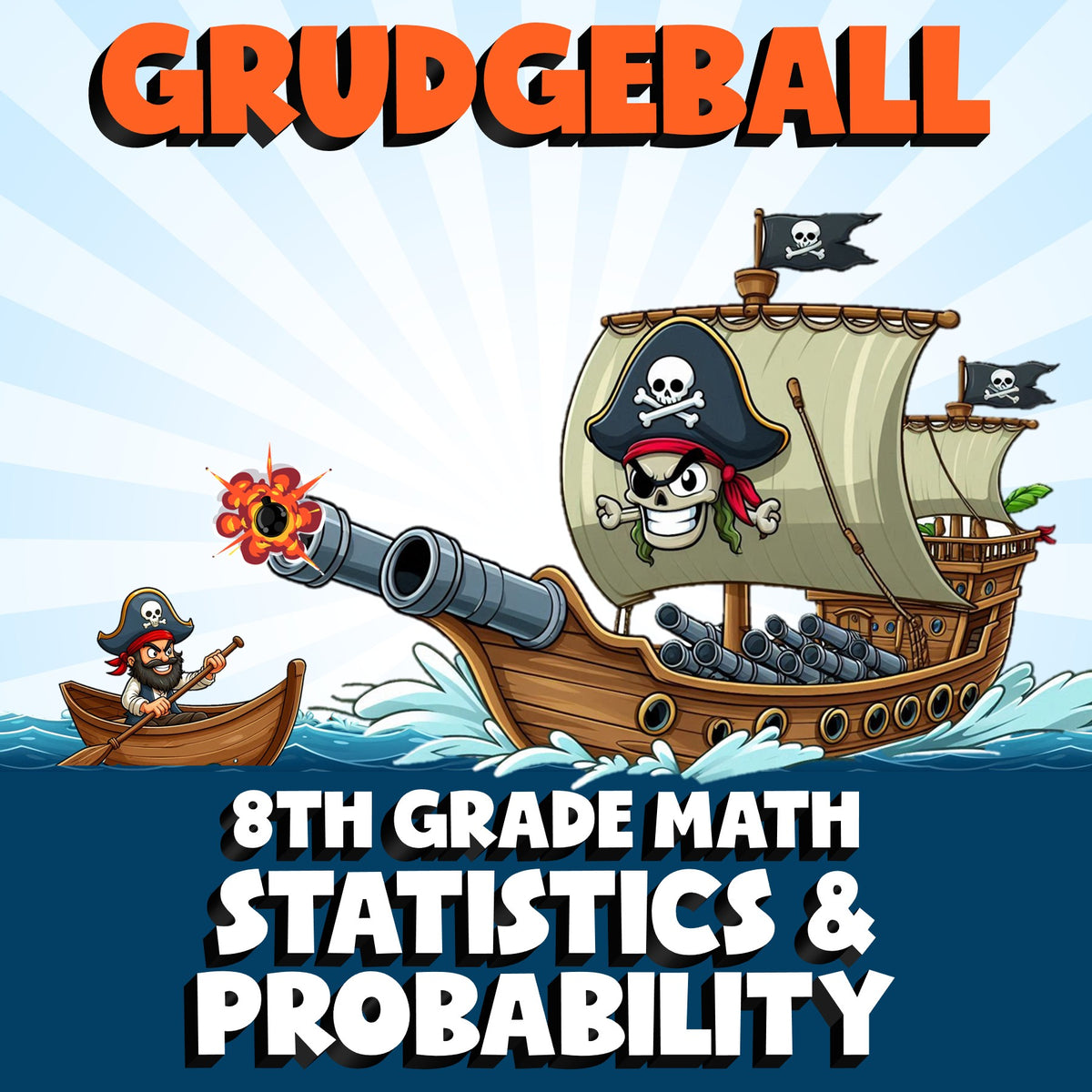 Statistics & Probability GRUDGEBALL Math Game - No Prep Grade 8 Review Activity