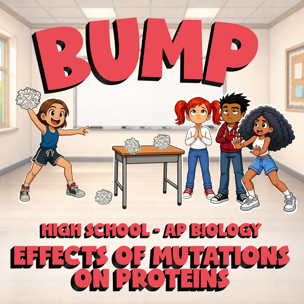 Effects of Mutations on Proteins BUMP Science Game - No Prep AP Biology Review