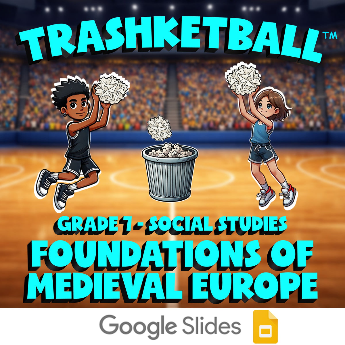 Foundations of Medieval Europe TRASHKETBALL Socials Game - No Prep Grade 7