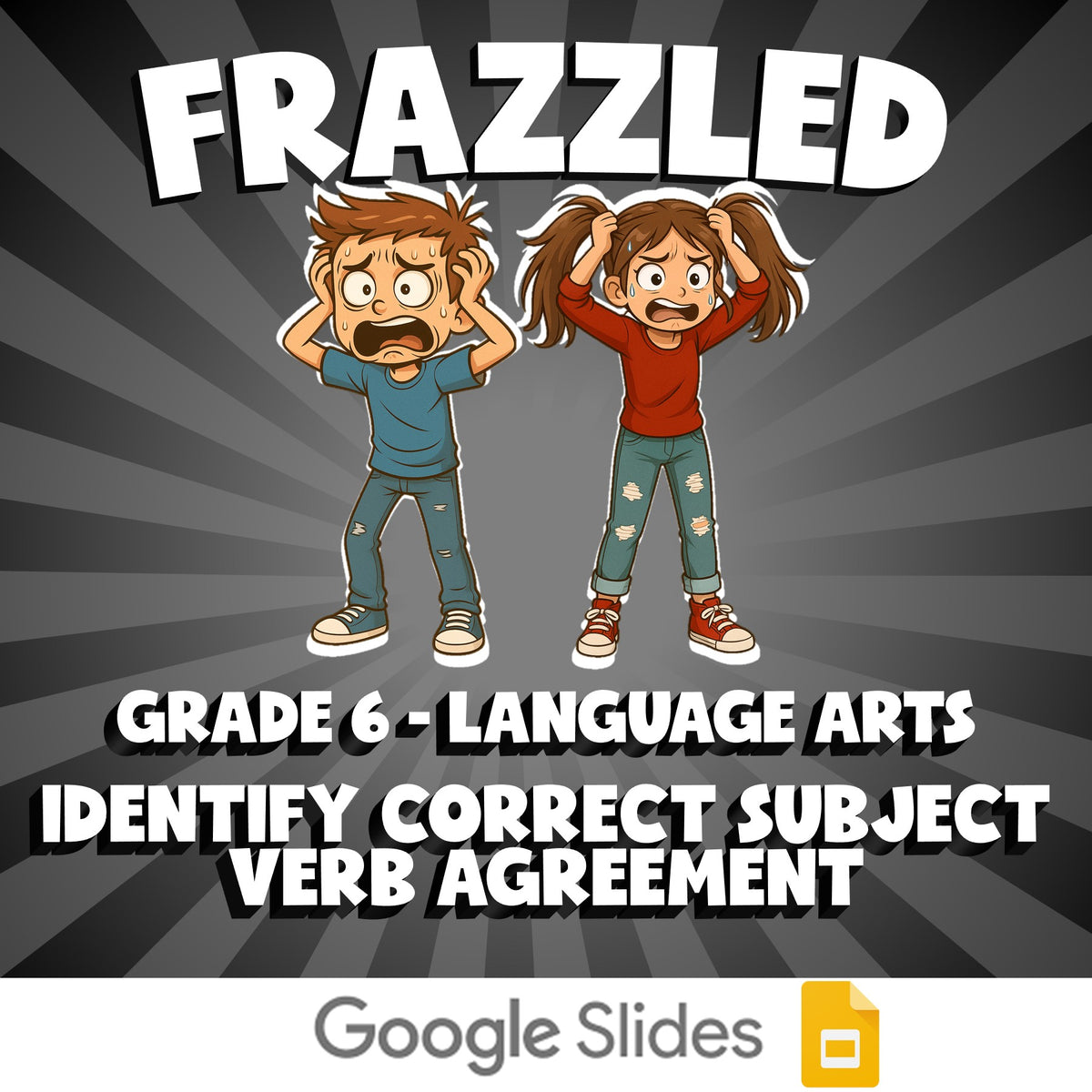 Identify Correct Subject Verb Agreement FRAZZLED ELA Game - No Prep Grade 6