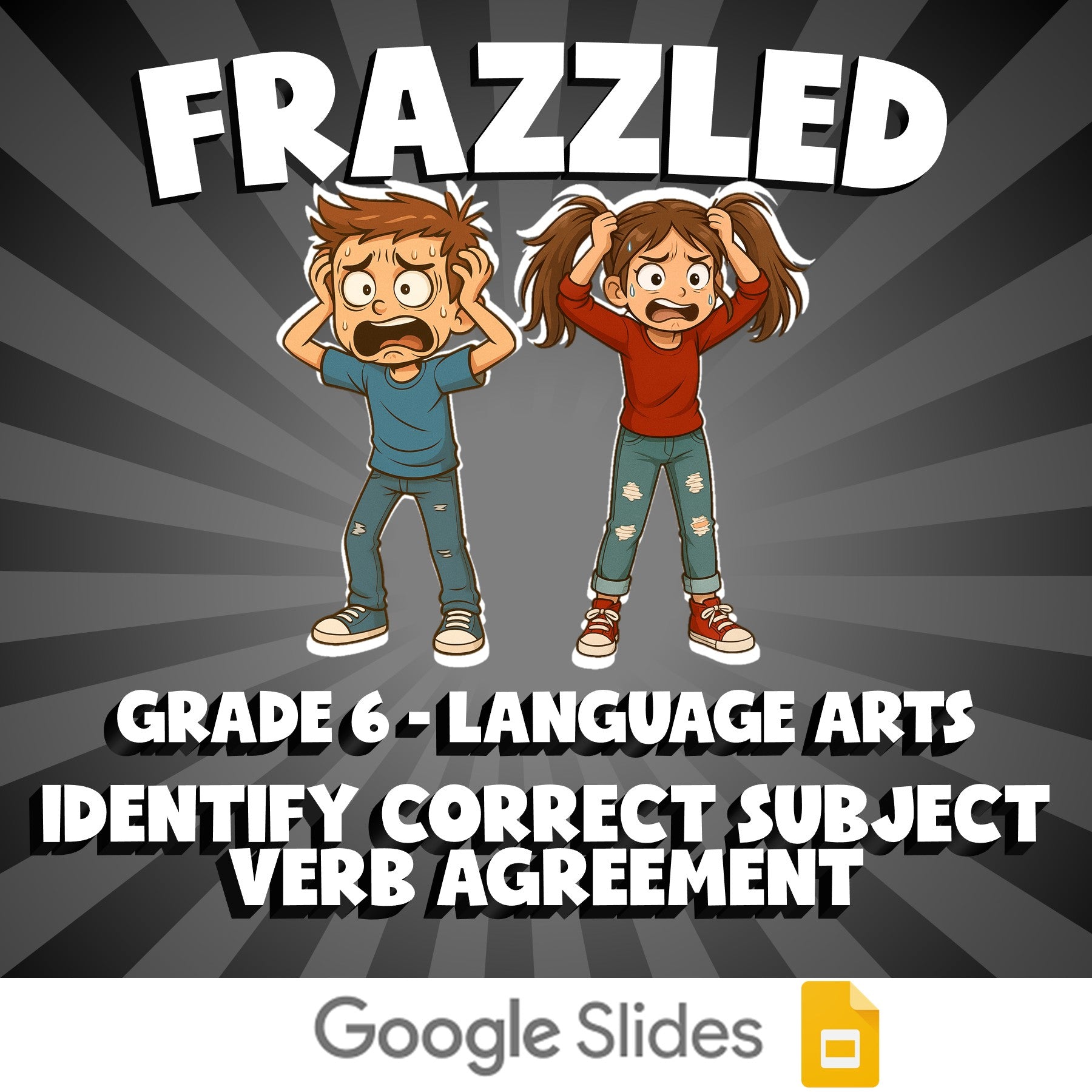 Identify Correct Subject Verb Agreement FRAZZLED ELA Game - No Prep Grade 6