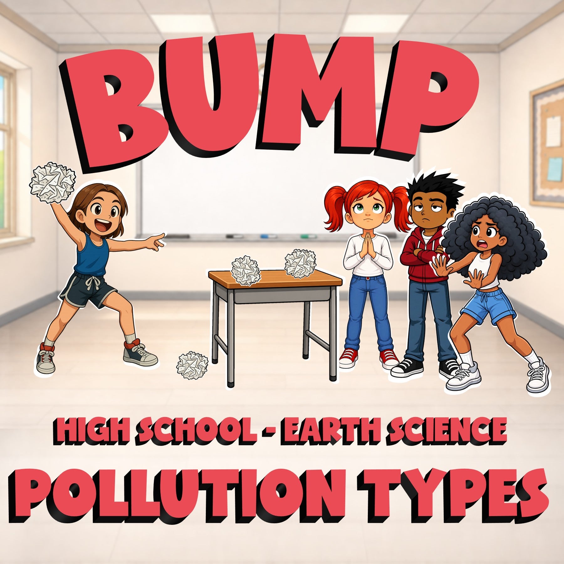 Pollution Types BUMP Game - No Prep Earth Science Review Activity