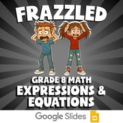 Expressions & Equations FRAZZLED Math Game - No Prep Grade 8 Review Activity