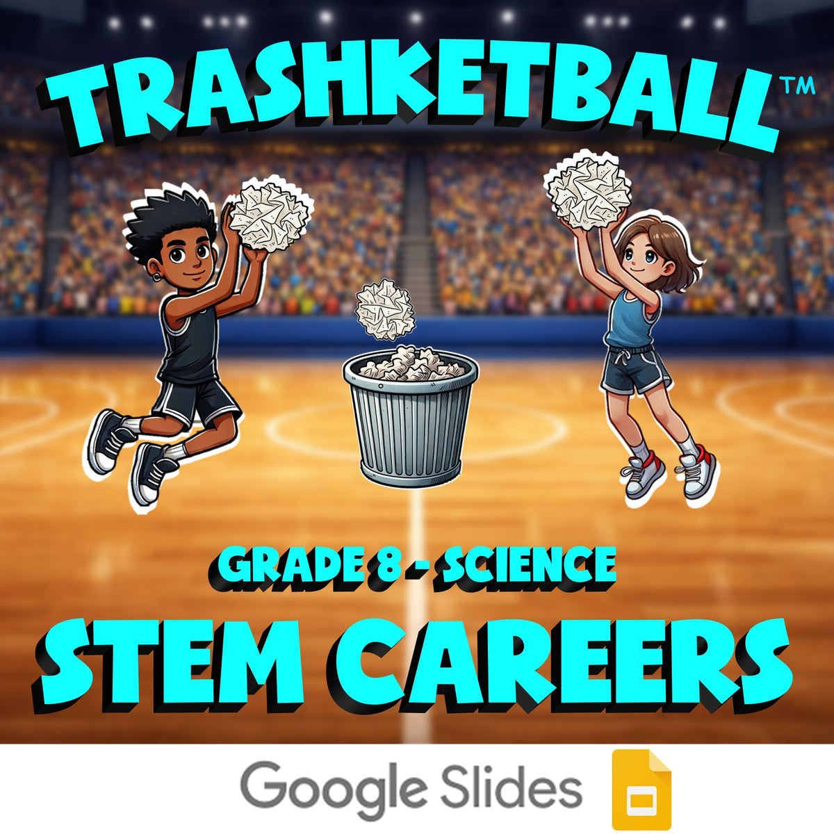 Stem Careers TRASHKETBALL Science Game - No Prep Grade 8 Review Activity