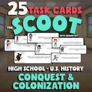 Conquest & Colonization SCOOT TASK CARDS U.S. History Game - No Prep Review