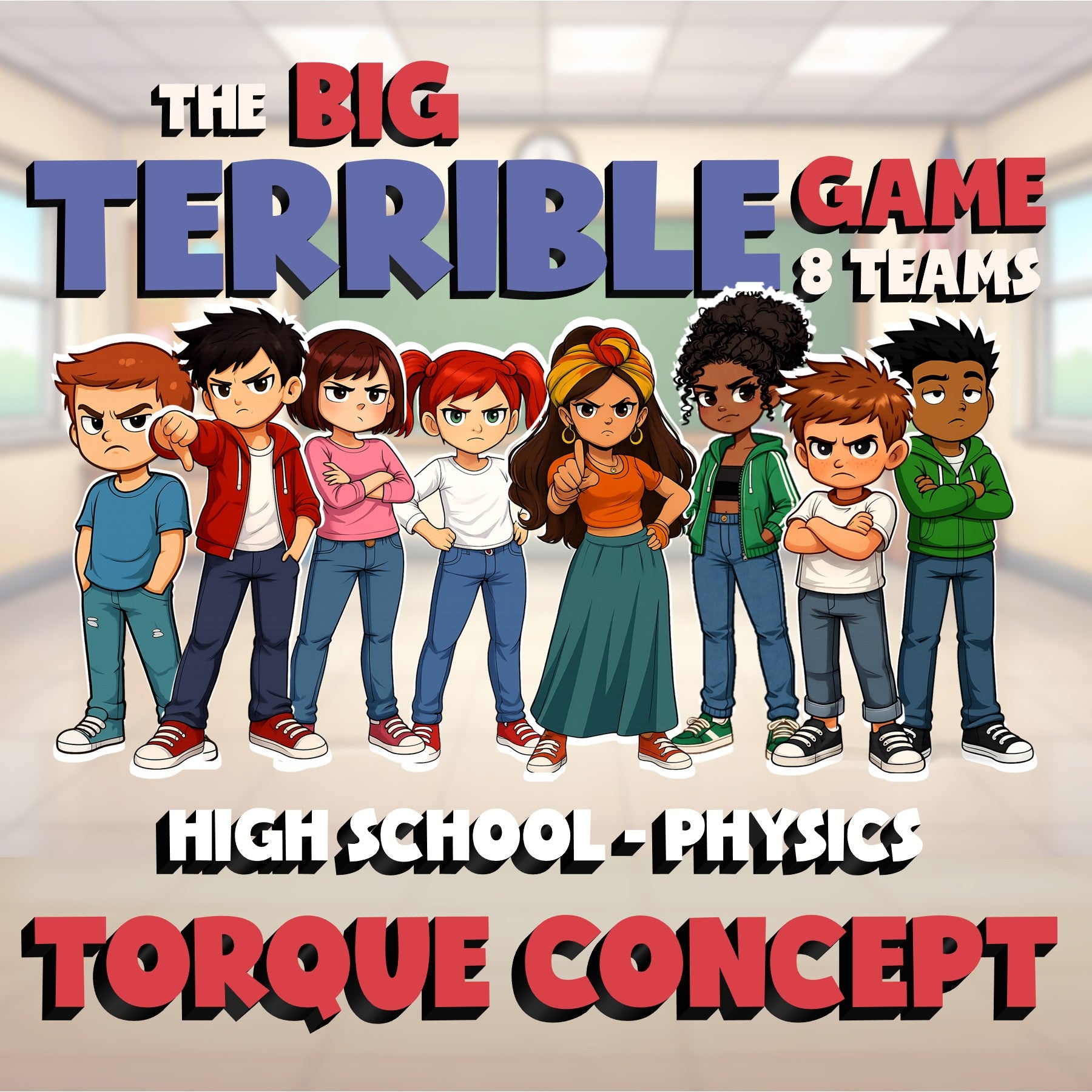 Torque Concept BIG TERRIBLE GAME - No Prep Physics Science Review Activity