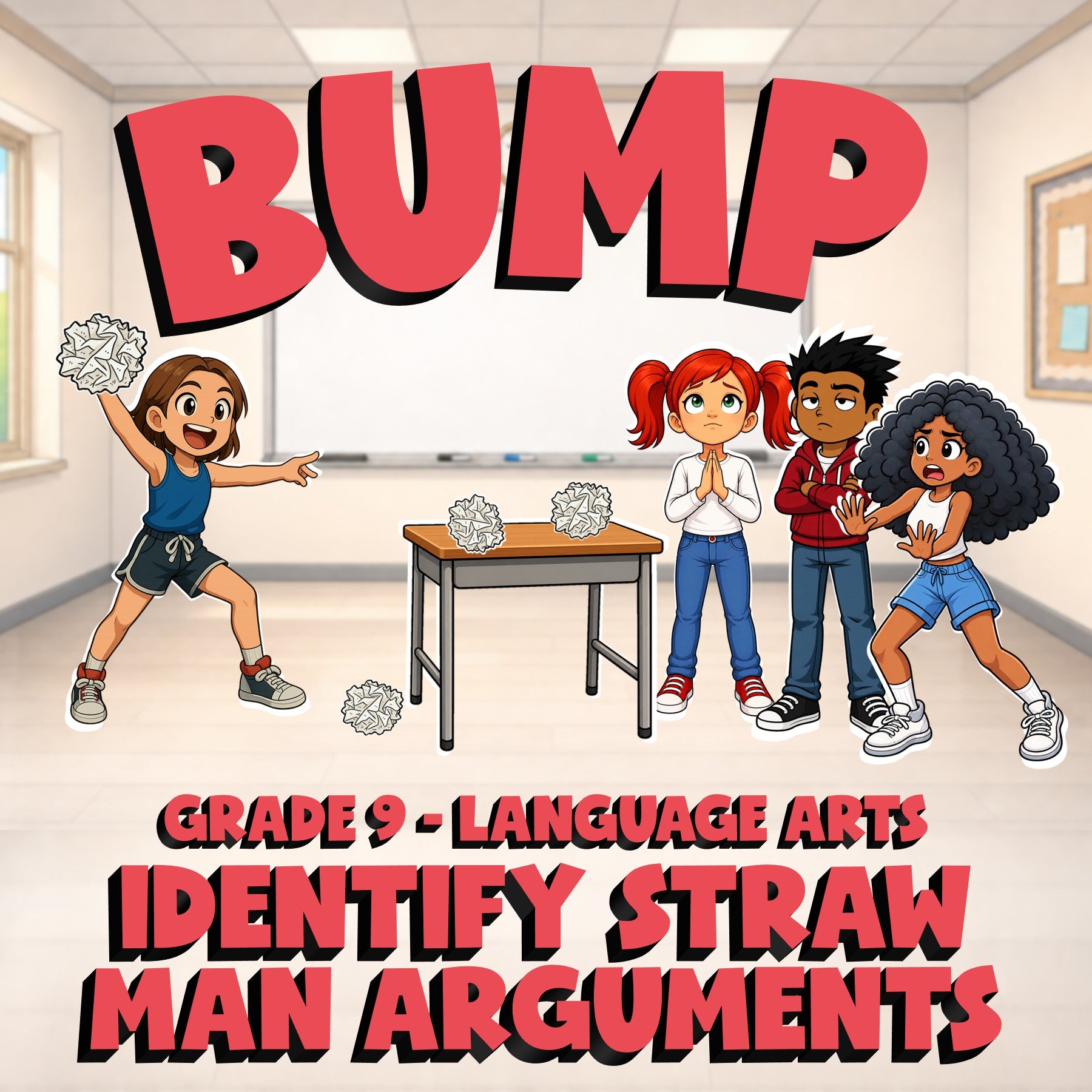 Identify Straw Man Arguments BUMP ELA Game - No Prep Grade 9 Review Activity