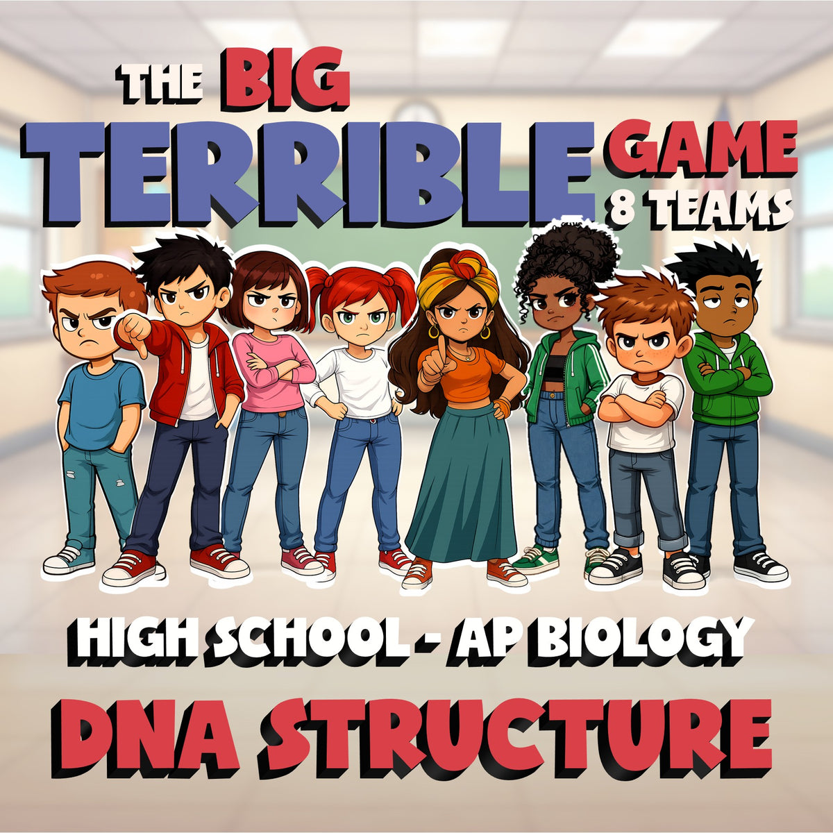 DNA Structure BIG TERRIBLE GAME - No Prep AP Biology Science Review Activity