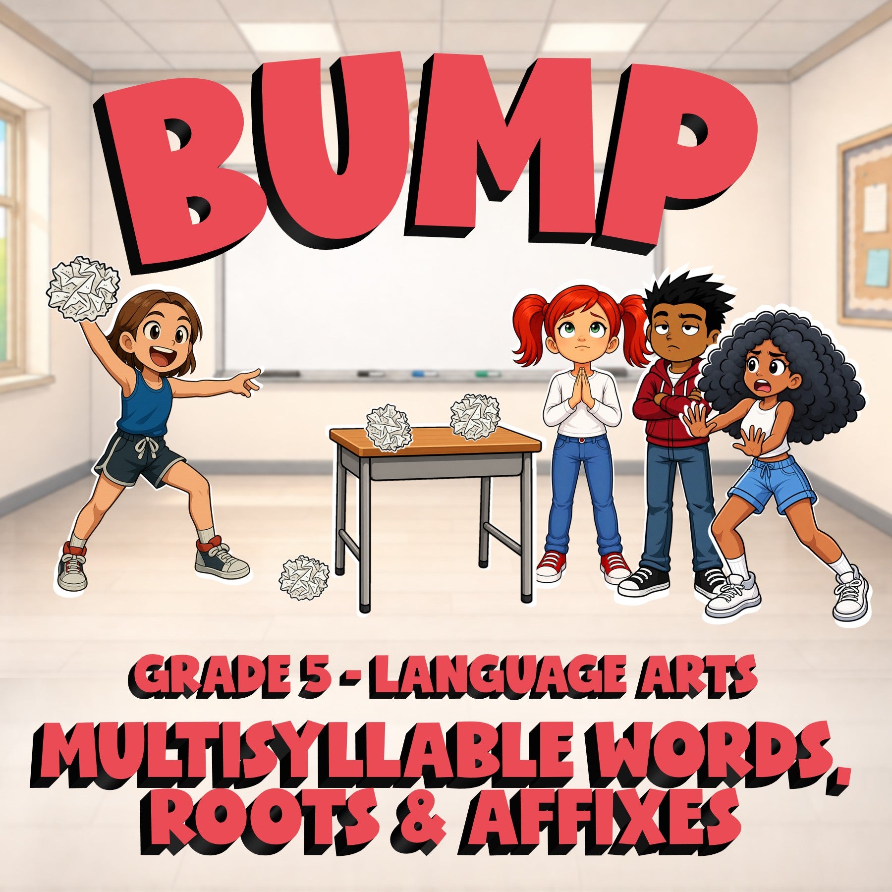 Multisyllable Words, Roots & Affixes BUMP ELA Game - No Prep Grade 5 Review