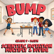 Scientific Notation Multiply & Divide BUMP Math Game - No Prep Grade 9 Review