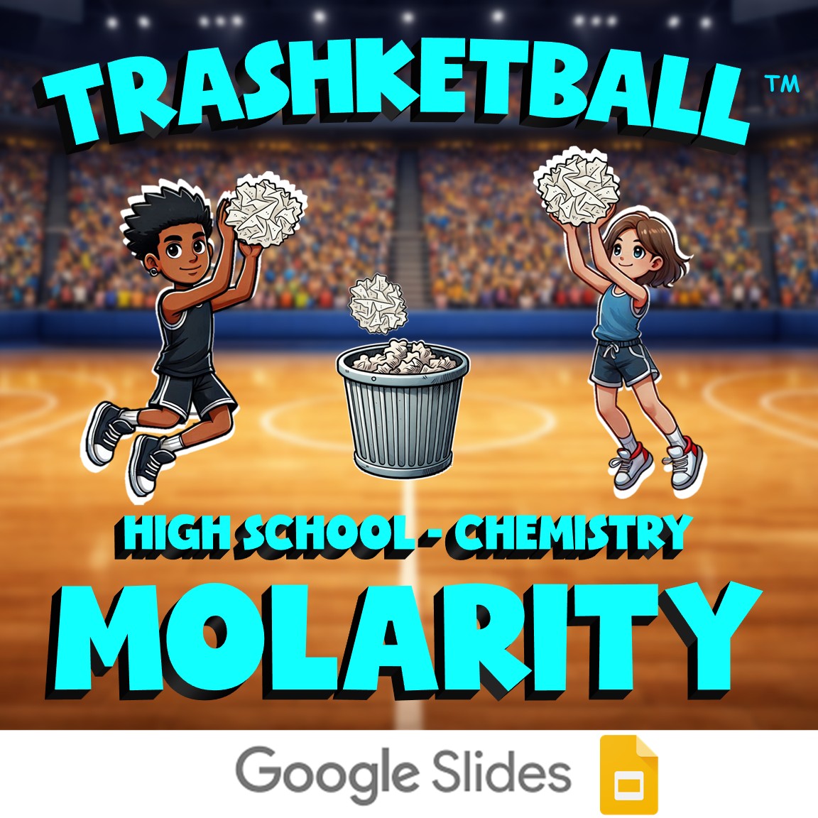 Molarity TRASHKETBALL Science Game - No Prep Chemistry Review Activity