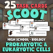 Prokaryotic & Eukaryotic Cells SCOOT TASK CARDS Science Game - No Prep Biology