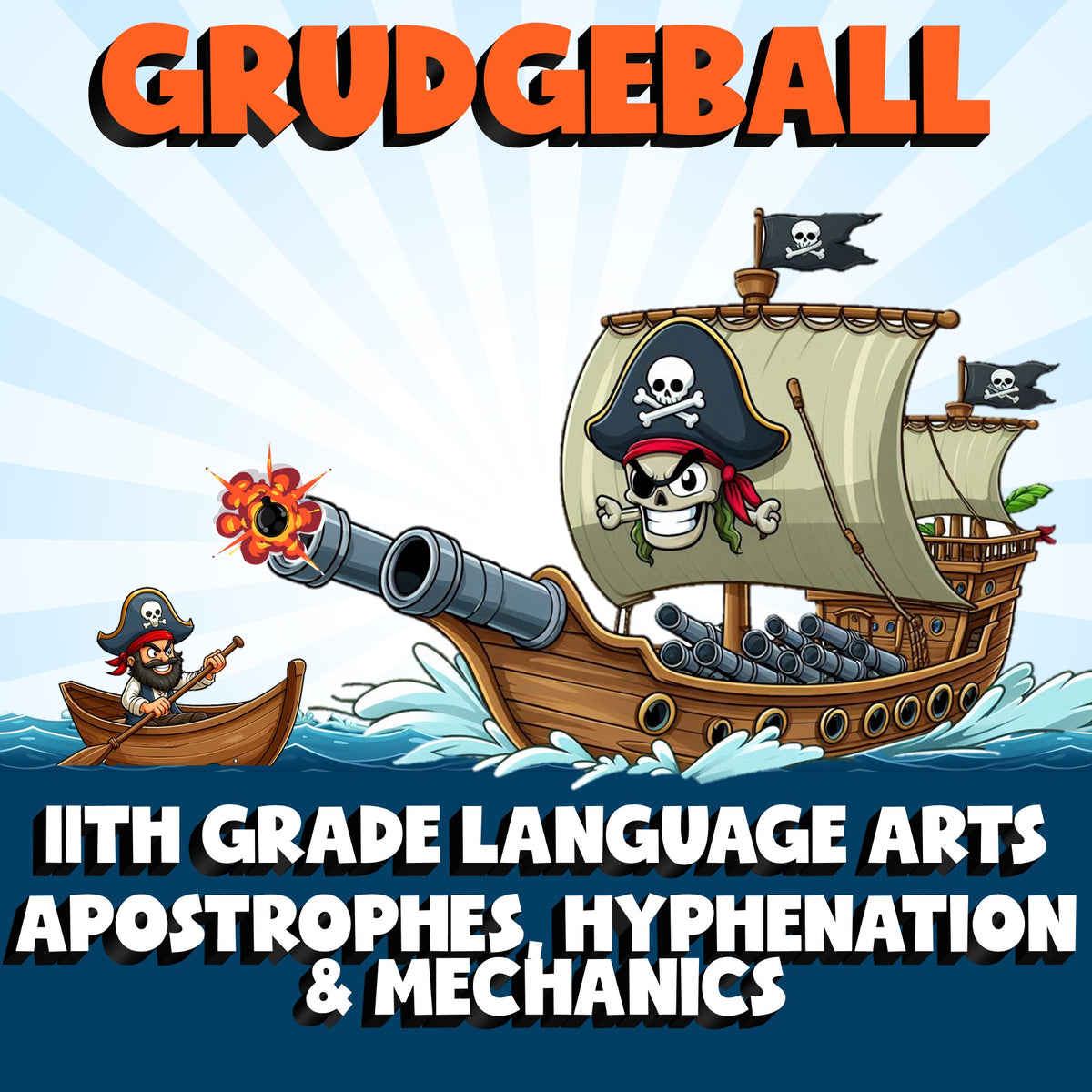 Apostrophes, Hyphenation & Mechanics GRUDGEBALL ELA Game - No Prep Grade 11