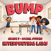 Interpreting Laws BUMP Socials Game - No Prep Grade 5 Review Activity