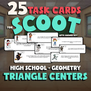 Triangle Centers SCOOT TASK CARDS Math Game - No Prep Geometry Review Activity