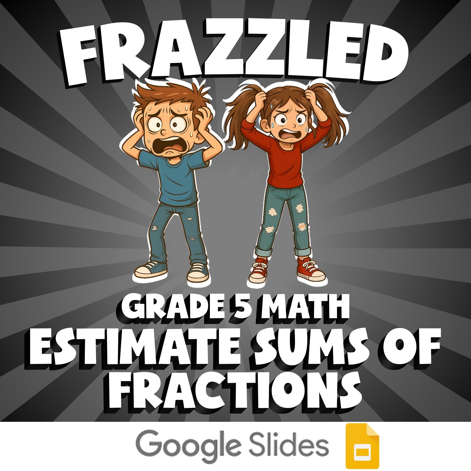 Estimate Sums of Fractions FRAZZLED Math Game - No Prep Grade 5 Review Activity