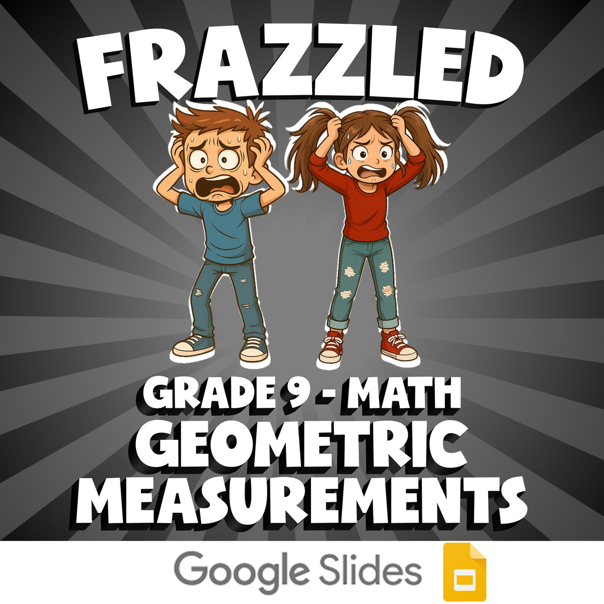 Geometric Measurements FRAZZLED Math Game - No Prep Grade 9 Review Activity