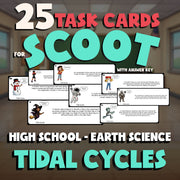 Tidal Cycles SCOOT TASK CARDS Game - No Prep Earth Science Review Activity
