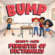 Perimeter of Rectangles BUMP Math Game - No Prep Grade 4 Review Activity