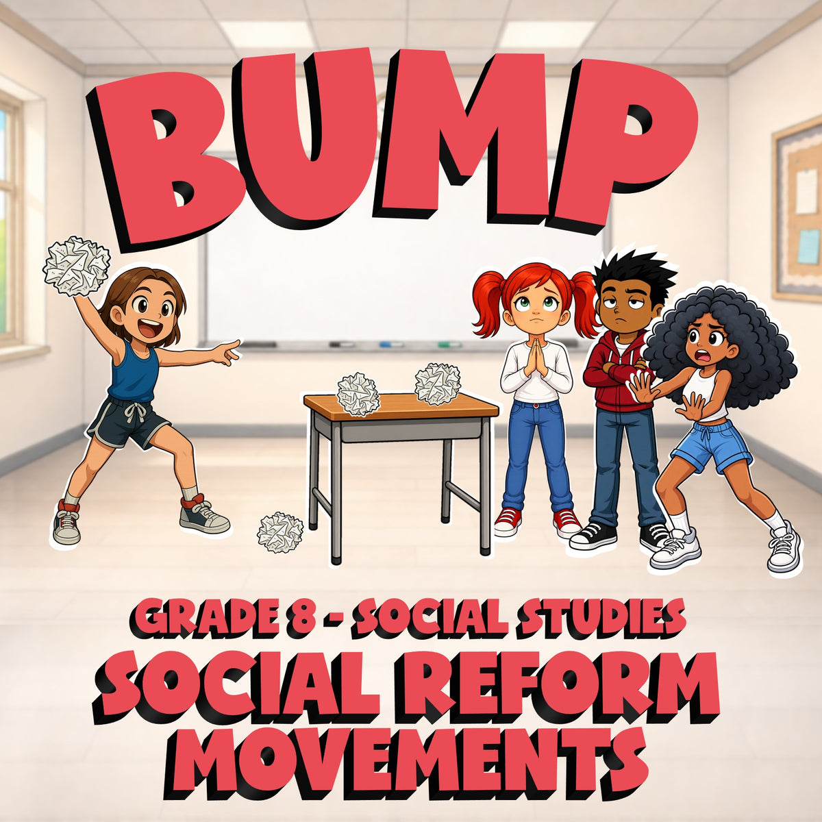 Social Reform Movements BUMP Socials Game - No Prep Grade 8 Review Activity