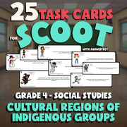 Cultural Regions of Indigenous Groups SCOOT TASK CARDS Socials Game - Grade 4