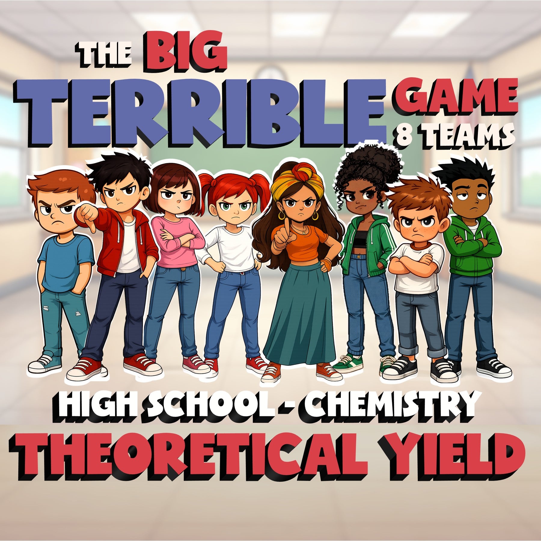 Theoretical Yield BIG TERRIBLE GAME - No Prep Chemistry Science Review Activity