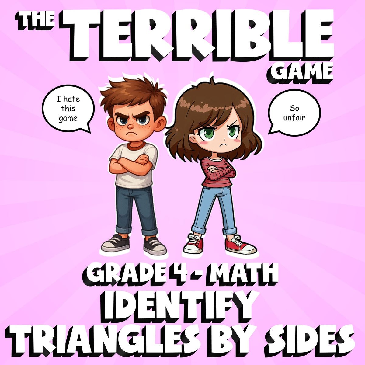 Identify Triangles by Sides THE TERRIBLE GAME - No Prep Grade 4 Math Review