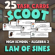 Law of Sines SCOOT TASK CARDS Math Game - No Prep Algebra 2 Review Activity
