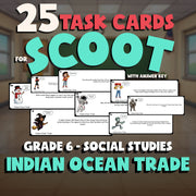 Indian Ocean Trade SCOOT TASK CARDS Socials Game - No Prep Grade 6 Review