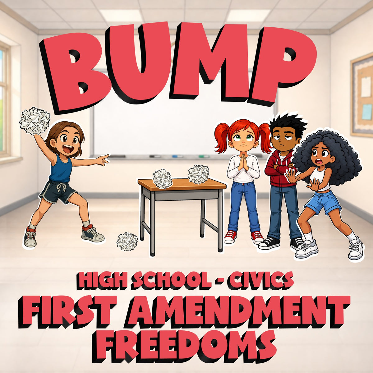 First Amendment Freedoms BUMP Civics Game - No Prep Review Activity