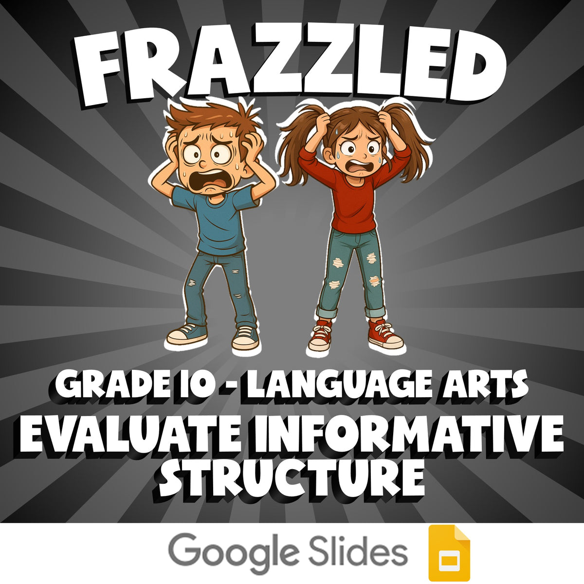 Evaluate Informative Structure FRAZZLED ELA Game - No Prep Grade 10 Review