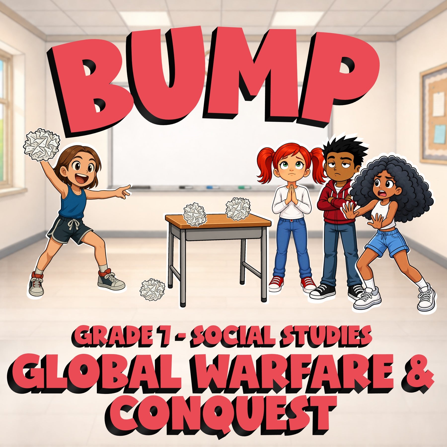 Global Warfare & Conquest BUMP Socials Game - No Prep Grade 7 Review Activity