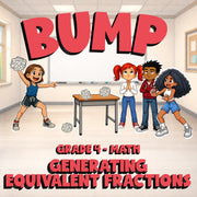 Generating Equivalent Fractions BUMP Math Game - No Prep Grade 4 Review Activity
