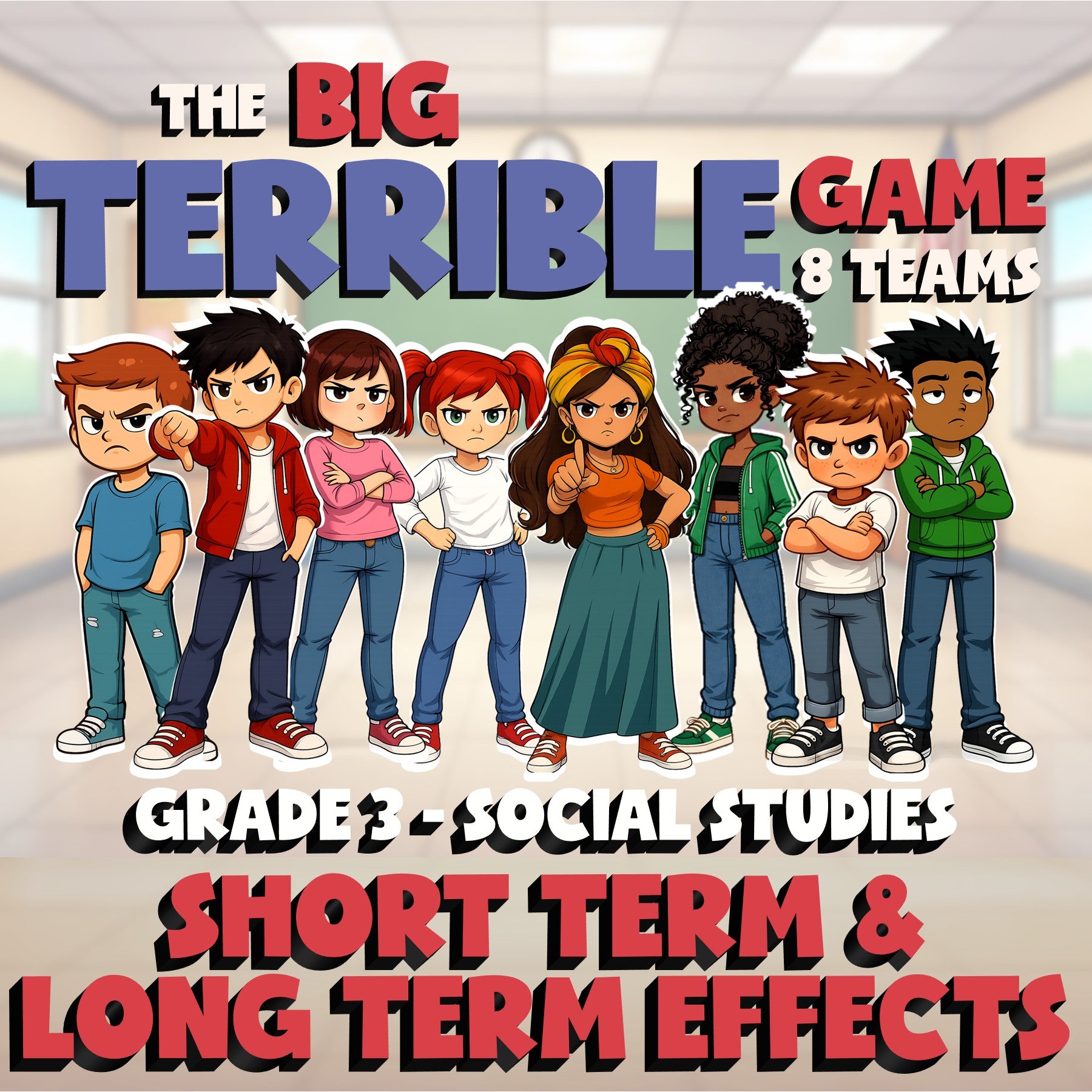 Short Term & Long Term Effects BIG TERRIBLE GAME - Grade 3 Socials Review