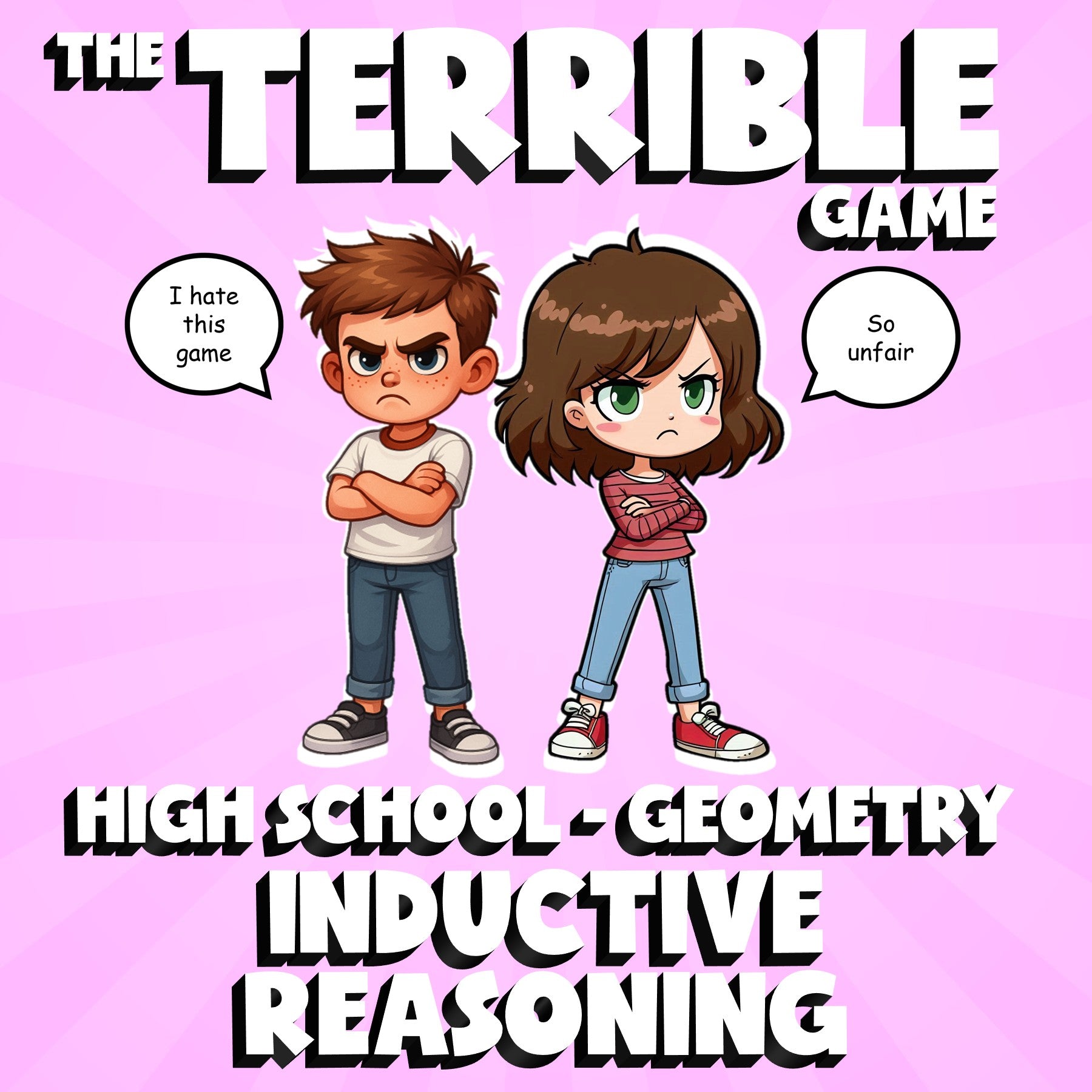 Inductive Reasoning THE TERRIBLE GAME - No Prep Geometry Math Review Activity