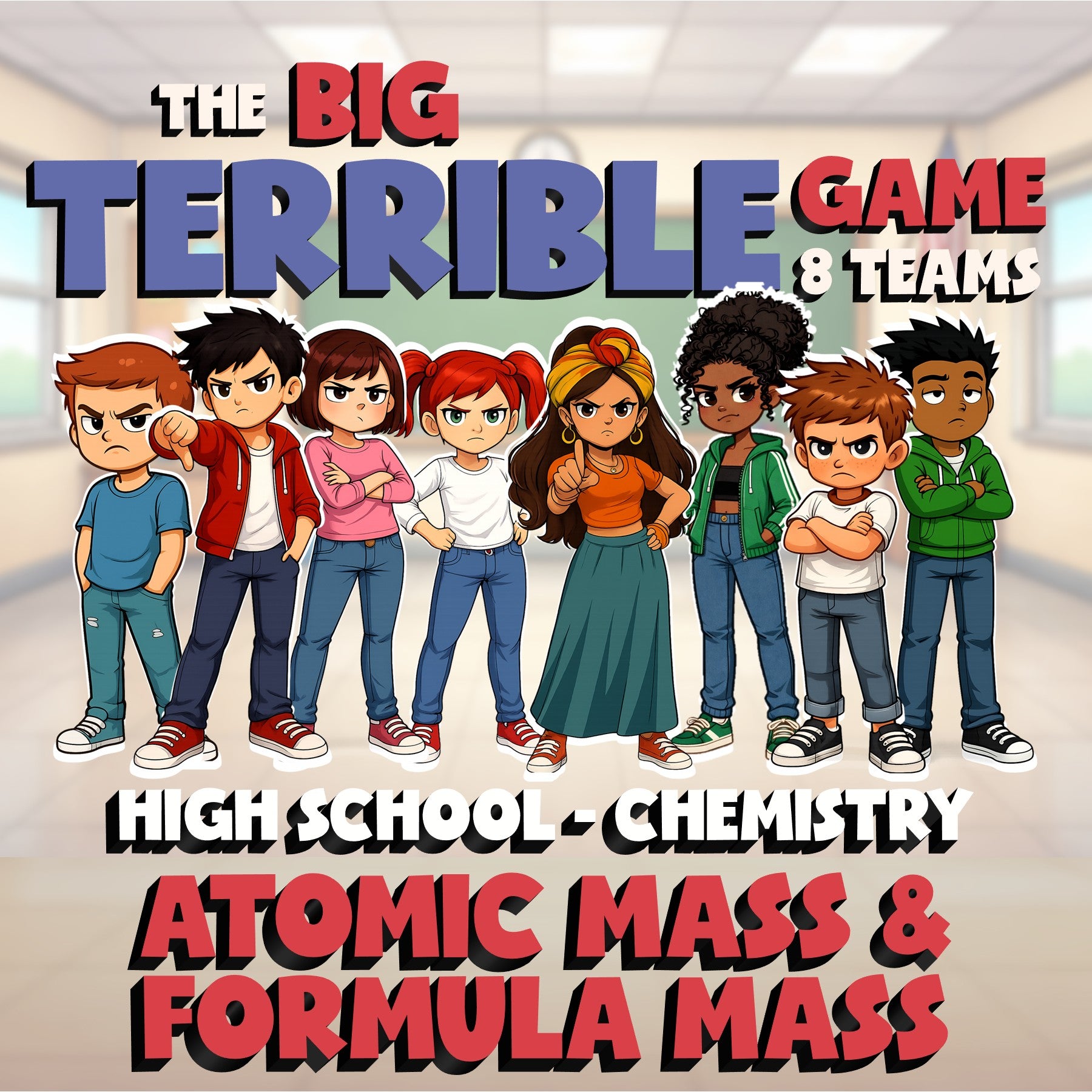 Atomic Mass & Formula Mass BIG TERRIBLE GAME - No Prep Chemistry Science Review