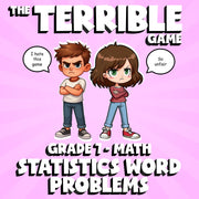 Statistics Word Problems THE TERRIBLE GAME - No Prep Grade 7 Math Review