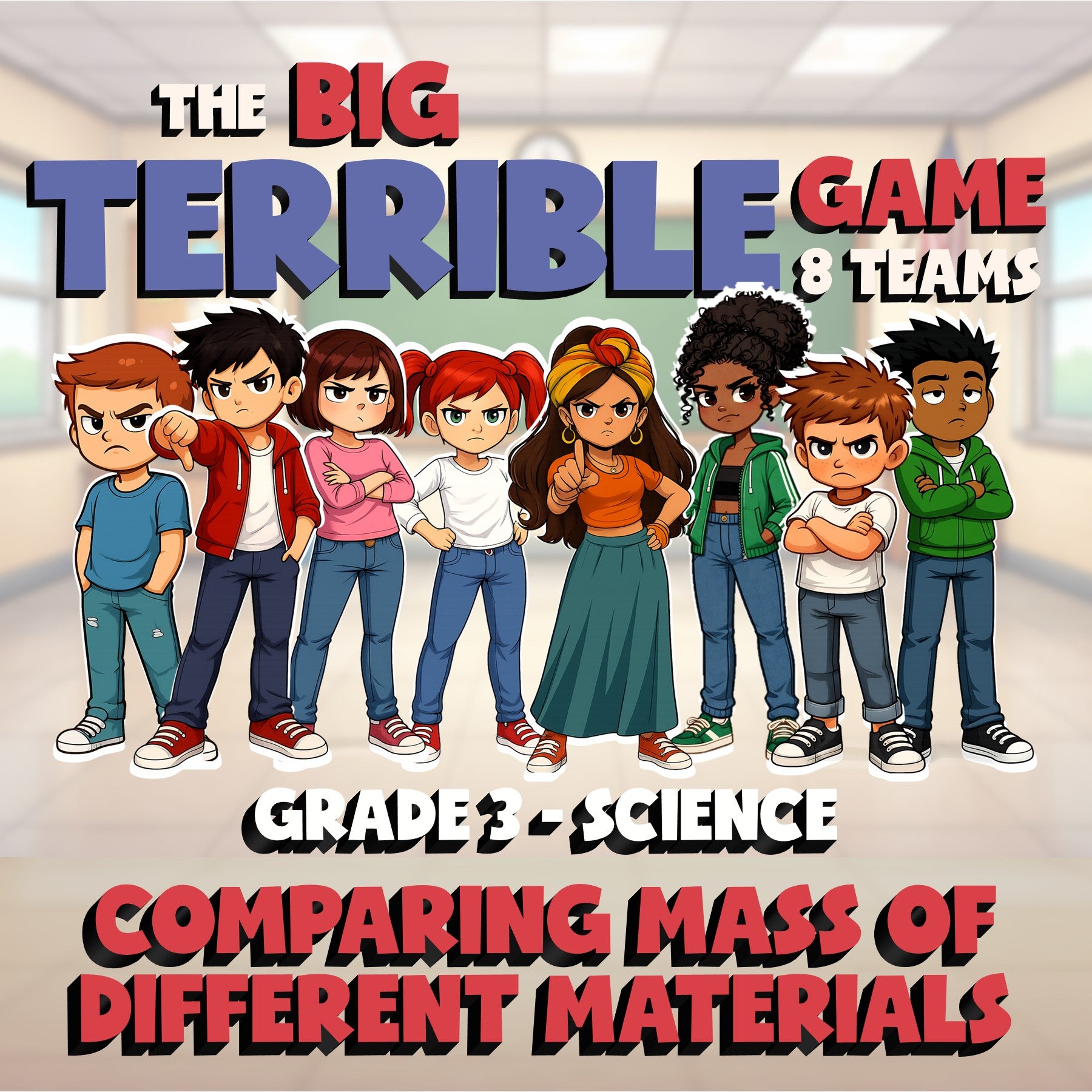 Comparing Mass of Different Materials BIG TERRIBLE GAME - Grade 3 Science Review