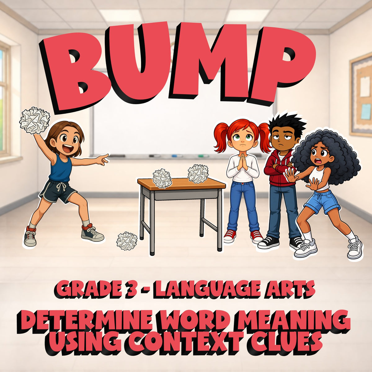 Determine Word Meaning Using Context Clues BUMP ELA Game - No Prep Grade 3