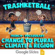 Change to Plural - Climate & Region TRASHKETBALL French Game - No Prep Exercise