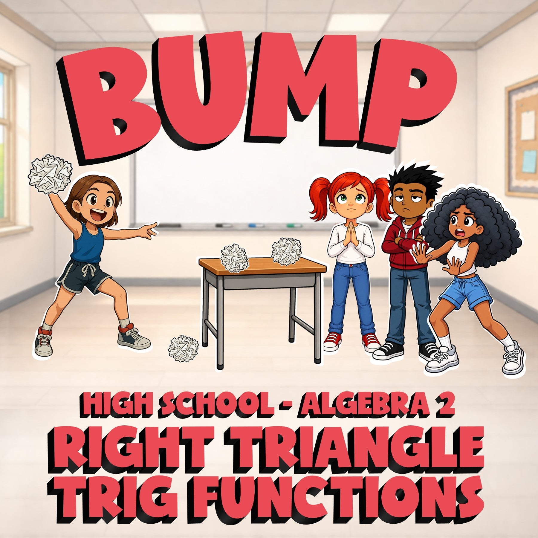 Right Triangle Trig Functions BUMP Math Game - No Prep Algebra 2 Review Activity