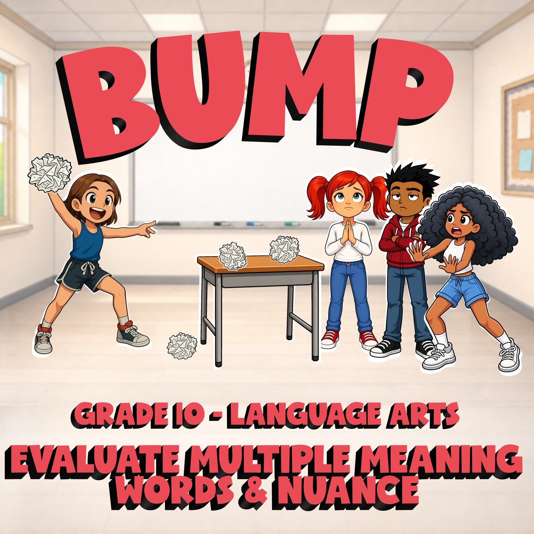 Evaluate Multiple Meaning Words & Nuance BUMP ELA Game - No Prep Grade 10 Review