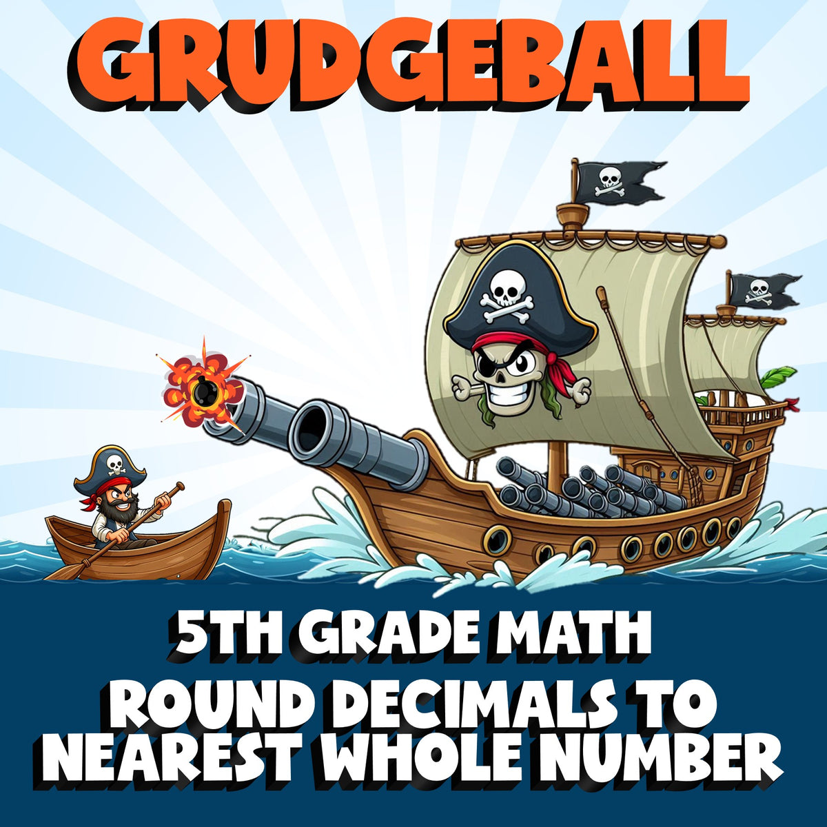 Round Decimals to Nearest Whole Number GRUDGEBALL Math Game - No Prep Grade 5