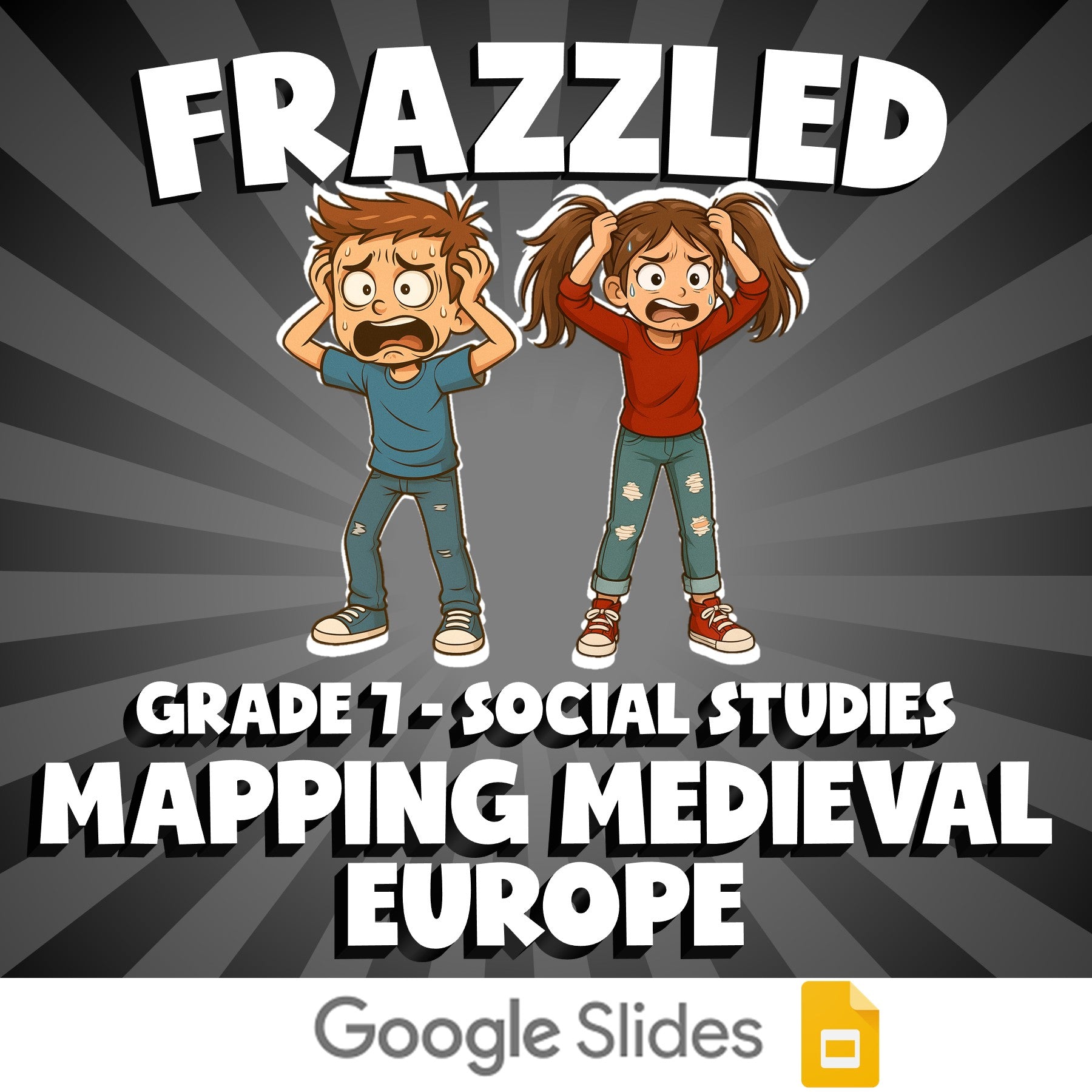 Mapping Medieval Europe FRAZZLED Socials Game - No Prep Grade 7 Review Activity