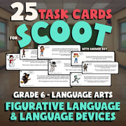 Figurative Language & Language Devices SCOOT TASK CARDS ELA Game - Grade 6