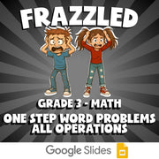 One Step Word Problems  All Operations FRAZZLED Math Game - No Prep Grade 3