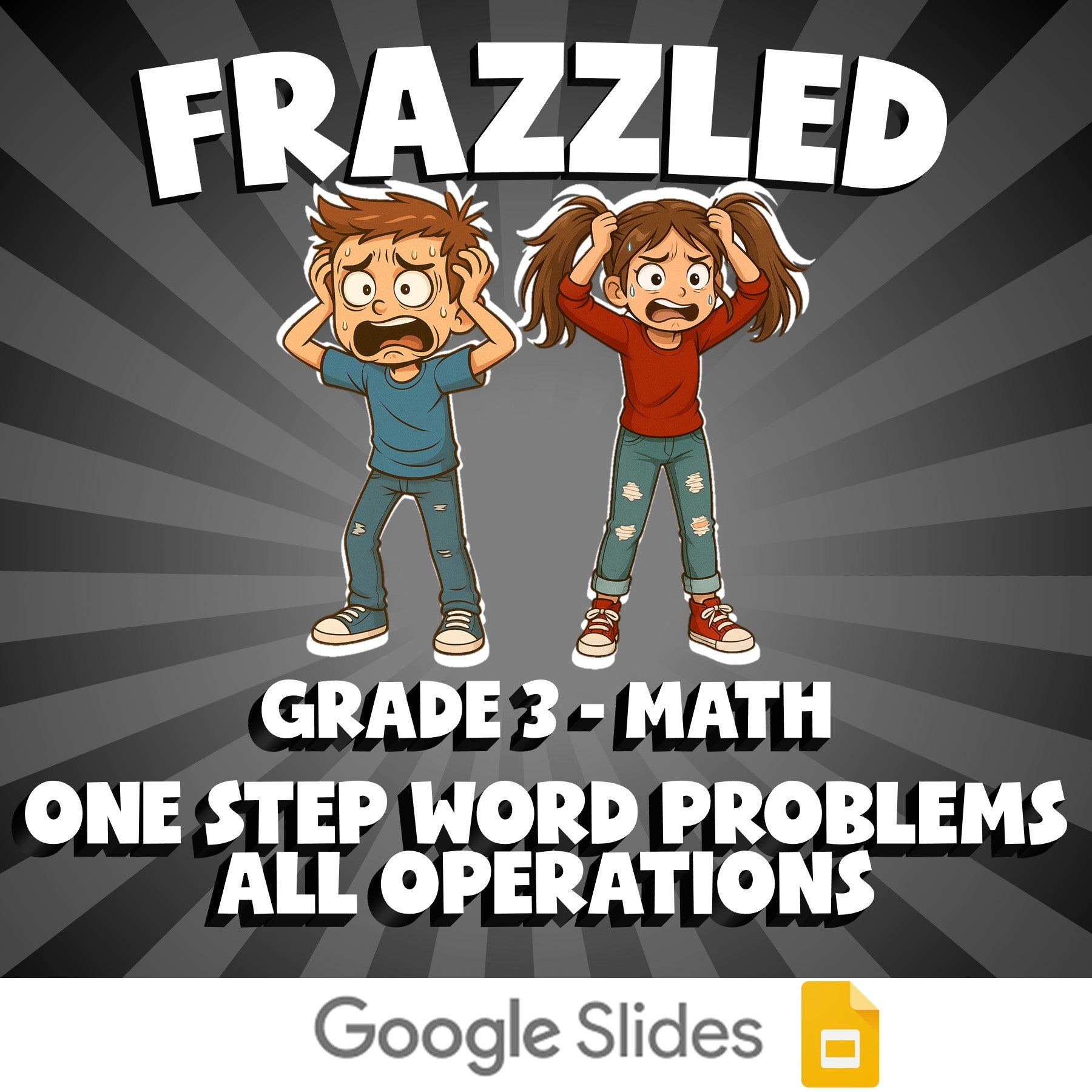 One Step Word Problems  All Operations FRAZZLED Math Game - No Prep Grade 3