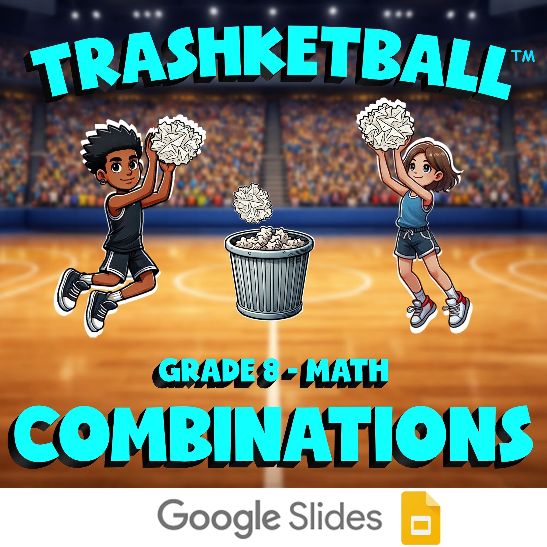 Combinations TRASHKETBALL Math Game - No Prep Grade 8 Review Activity